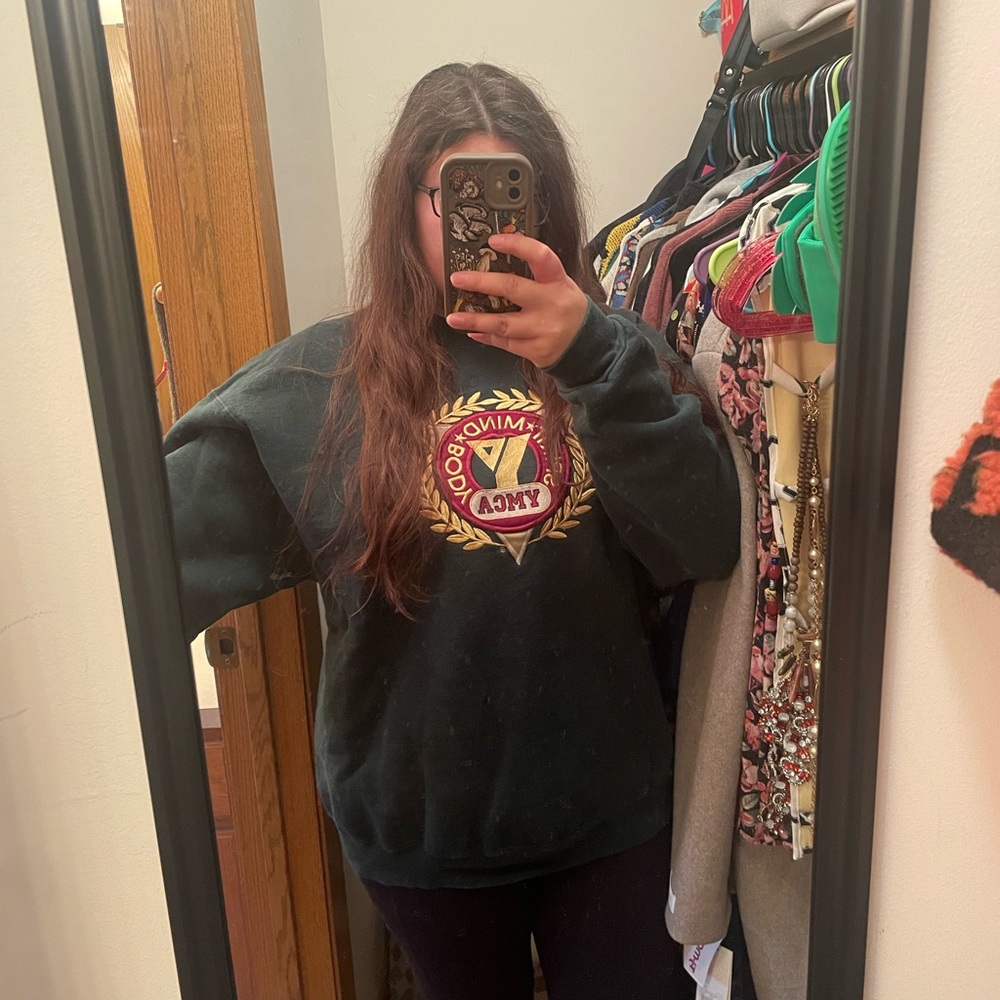 Vintage Green YMCA Men's Sweatshirt - Picture 8 of 8